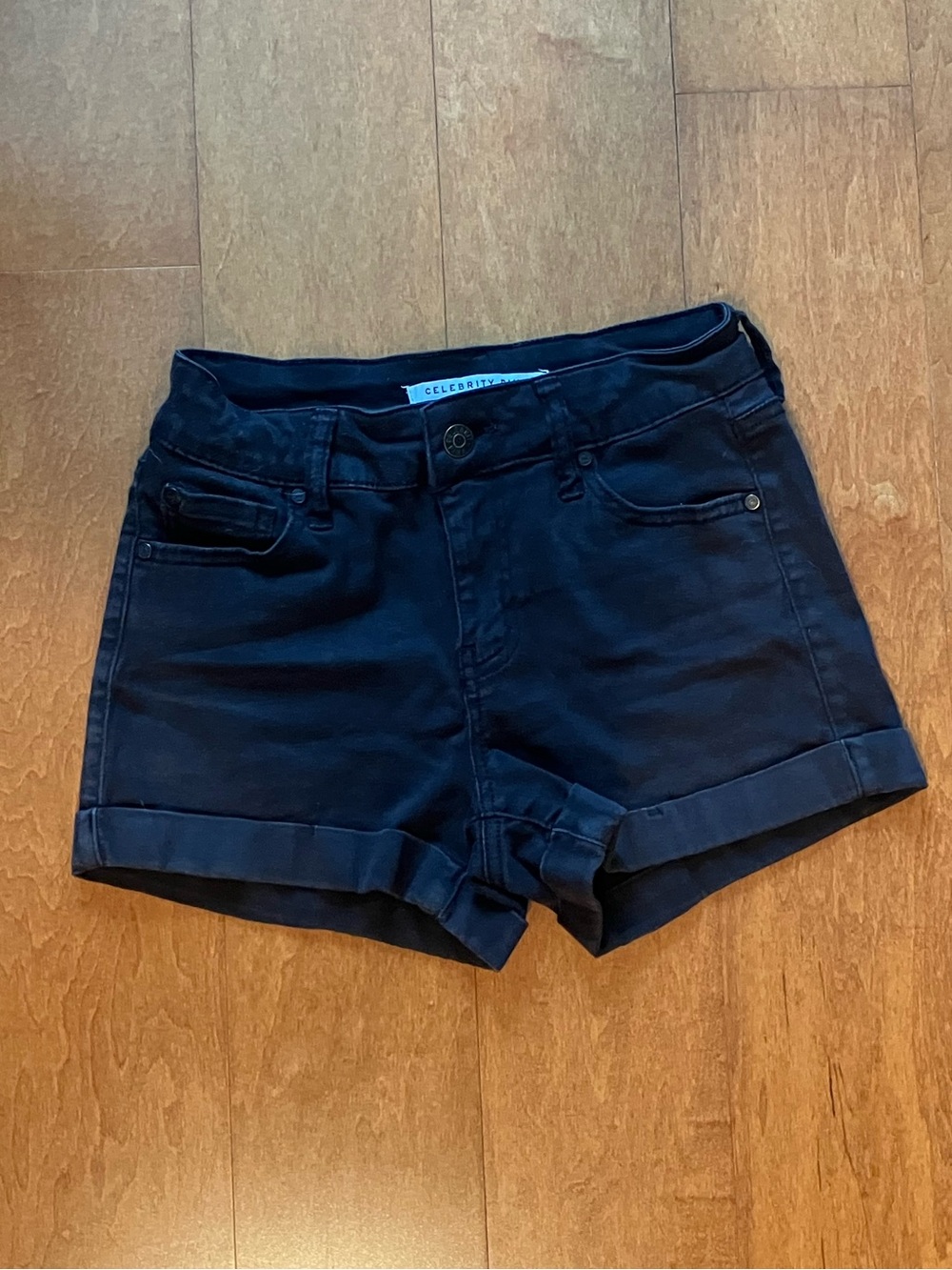 Classic Black Shorts XS, Women's Cuffed Shorts with stretch size 0 or size 1